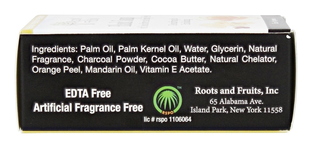 Comprar Sabonete Preto com Manteiga de Cacau e Casca de Laranja Desintoxicante e Esfoliante - 5 oz. Roots & Fruits - Imagem 2