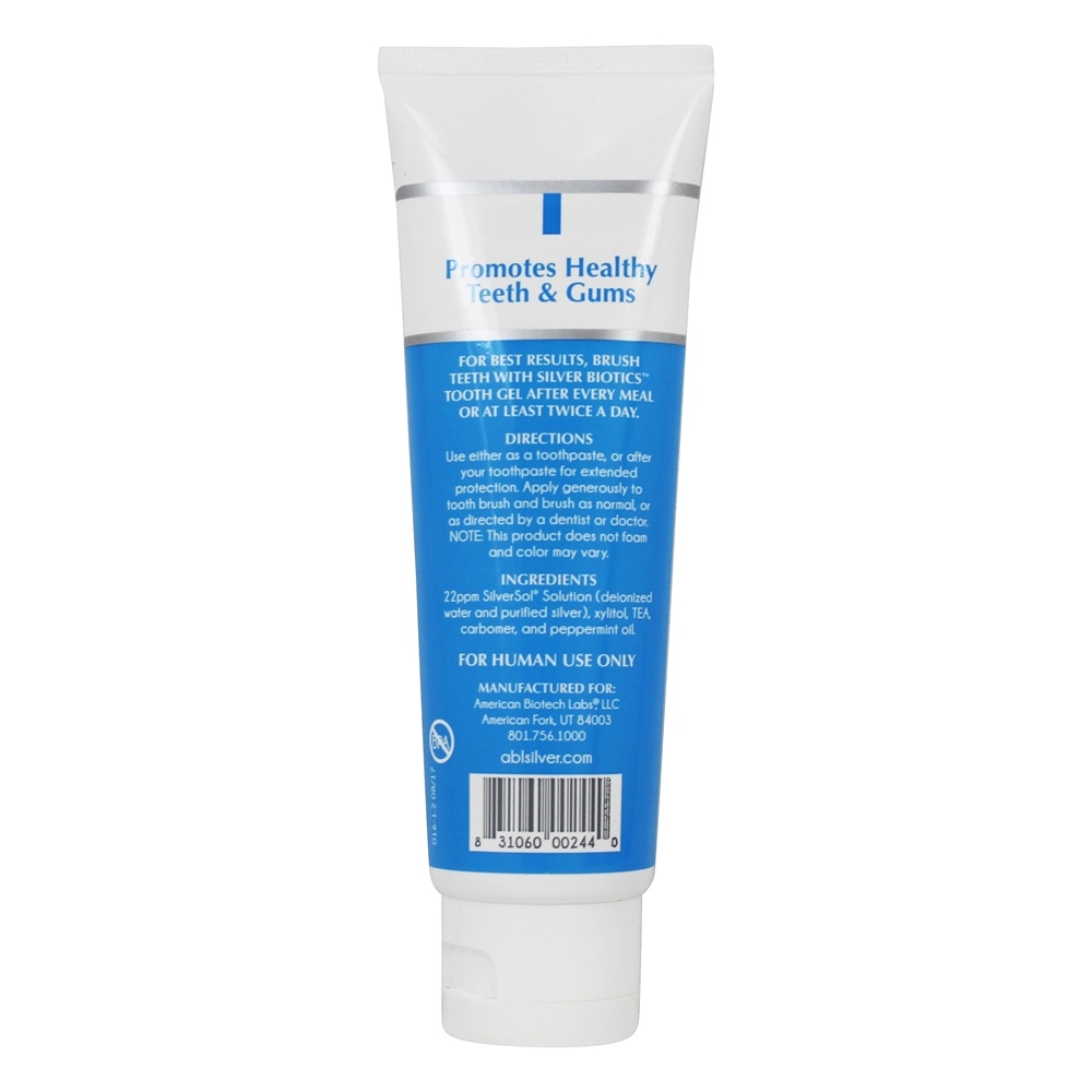 Comprar Prata Biótico Oral Cuidar Dente Gel Glacial Hortelã - 4 oz. American Biotech Labs - Imagem 3