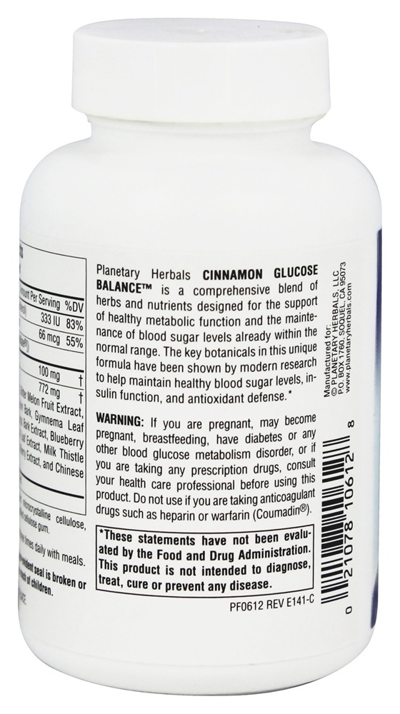 Comprar Glicose de canela Balance 910 mg. - 90 Tablets Planetary Herbals - Imagem 3