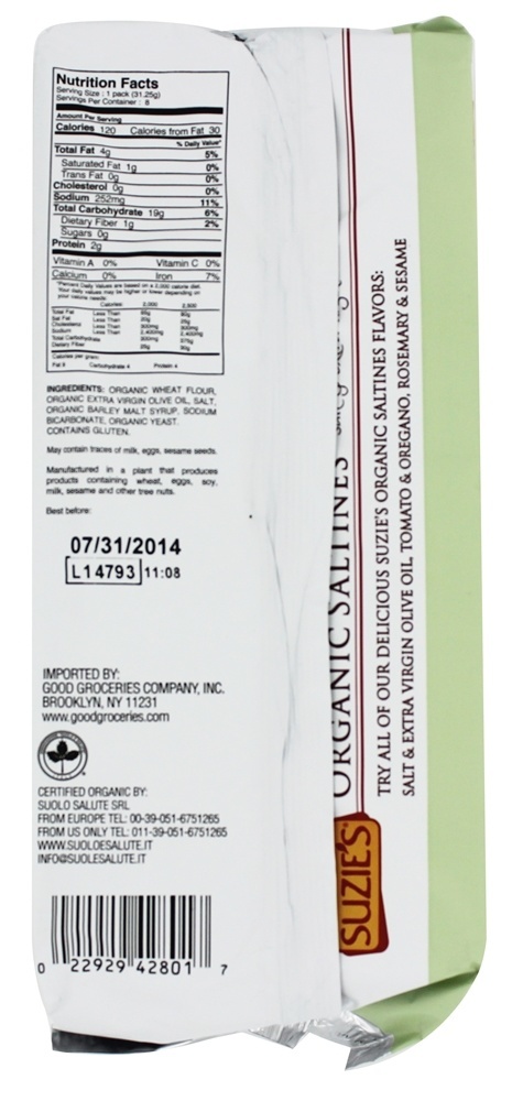 Comprar Sal Orgânico Saltinas & Azeite Extra Virgem - 8.8 oz. Suzie's - Imagem 2
