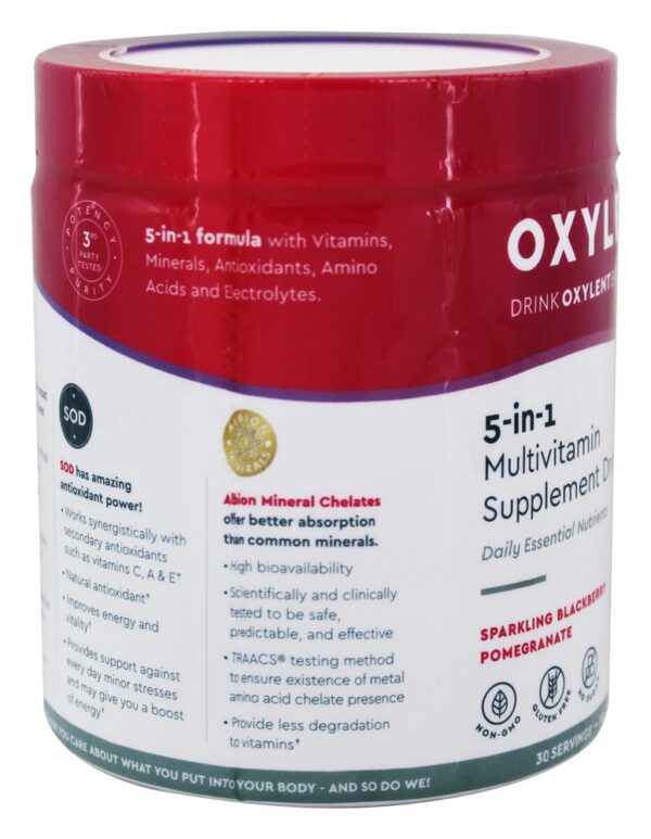 Comprar 5-em-1 Bebida Multivitamínica Sabor Amora & Romã - 6.6 oz. Oxylent - Imagem 4