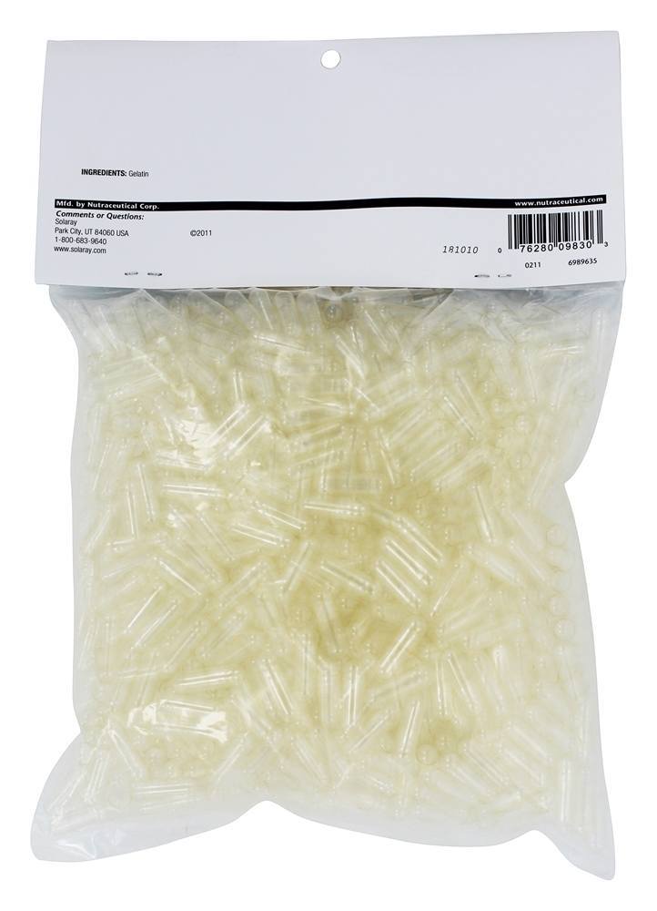Comprar Cápsulas de Gelatina Vazias Tamanho 0 - Cápsulas 1000 Solaray - Imagem 2
