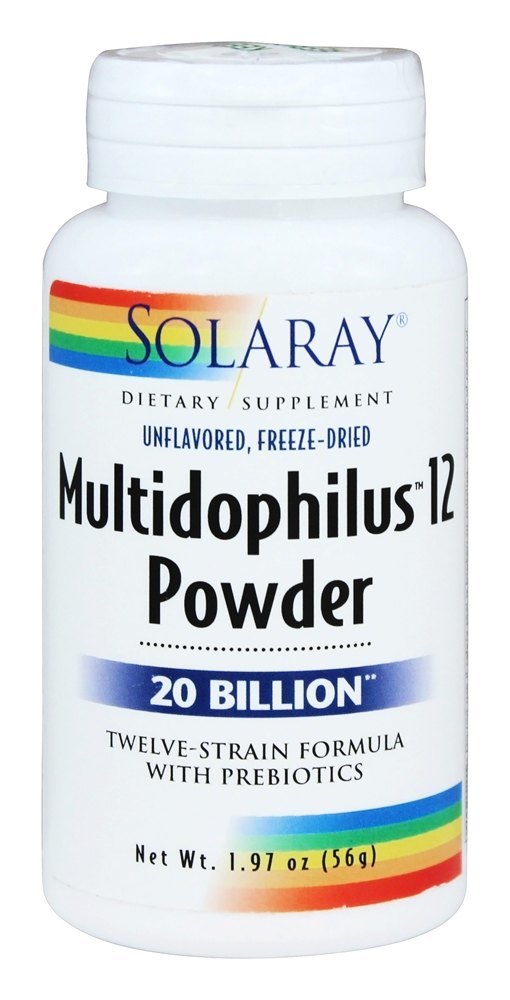 Comprar Multidophilus 12 Fórmula de Doze Cepas com Prebióticos em Pó 20 Bilhões de UFC - 1.97 oz. Solaray