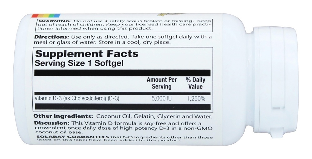 Comprar Super Bio D3 5000 IU - 120 Softgels Solaray - Imagem 2
