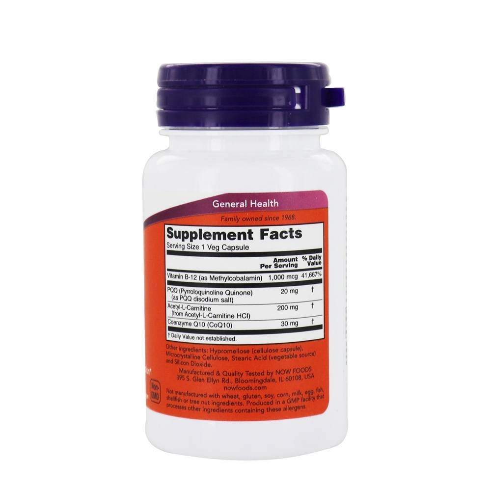 Comprar Energia PQQ para Suporte Cognitivo - 30 Cápsula (s) vegetal (s) NOW Foods - Imagem 2