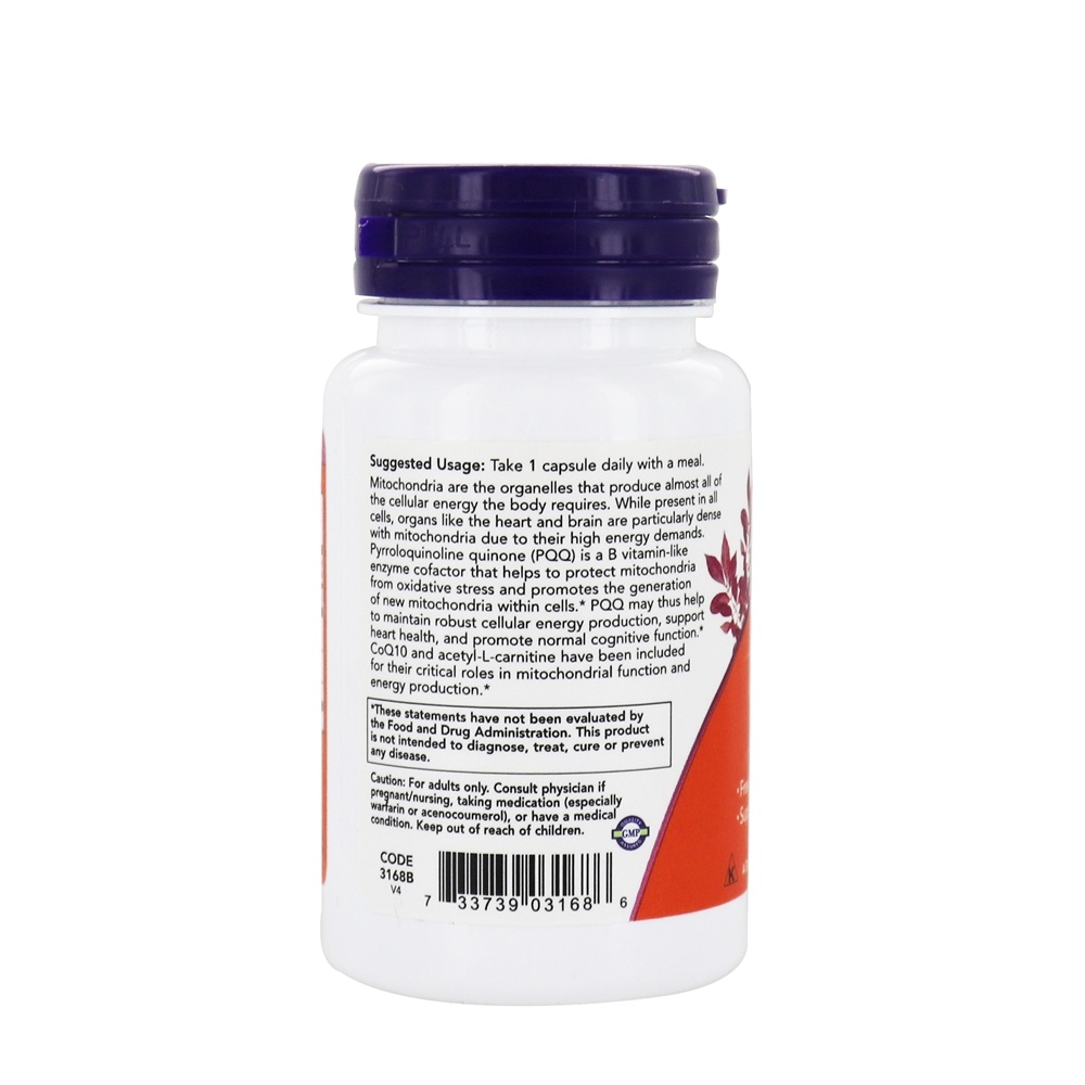 Comprar Energia PQQ para Suporte Cognitivo - 30 Cápsula (s) vegetal (s) NOW Foods - Imagem 3