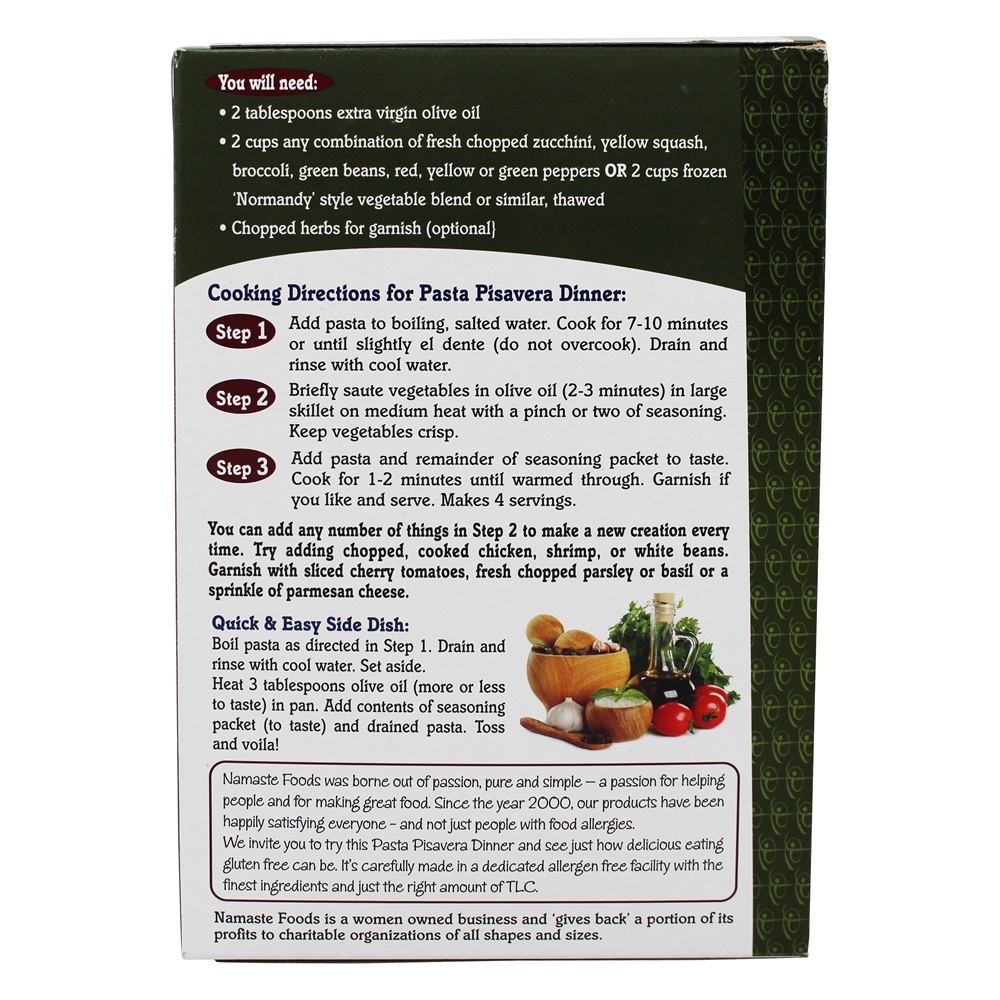 Comprar Jantar sem glúten de macarrão Pisavera - 9 oz. Namaste Foods - Imagem 3