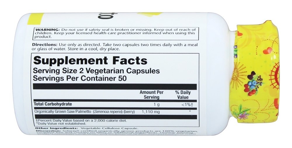 Comprar Palmetto Saw organicamente crescido - Cápsulas vegetarianas 100 Solaray - Imagem 2