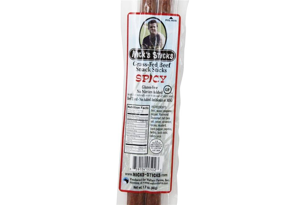 Comprar Lanche de carne alimentados com capim Sticks Spicy - 1.7 oz. Nick's Sticks - Imagem 3