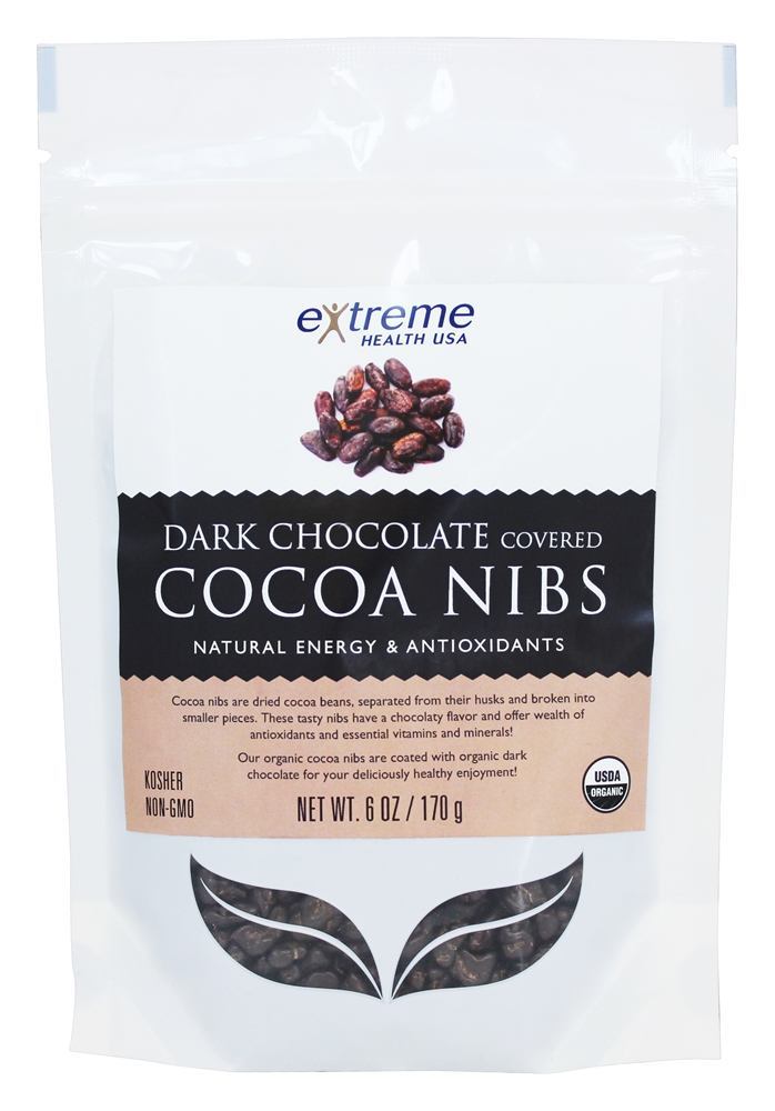Comprar Nibs de cacau cobertos com chocolate escuro - 6 oz. Extreme Health USA