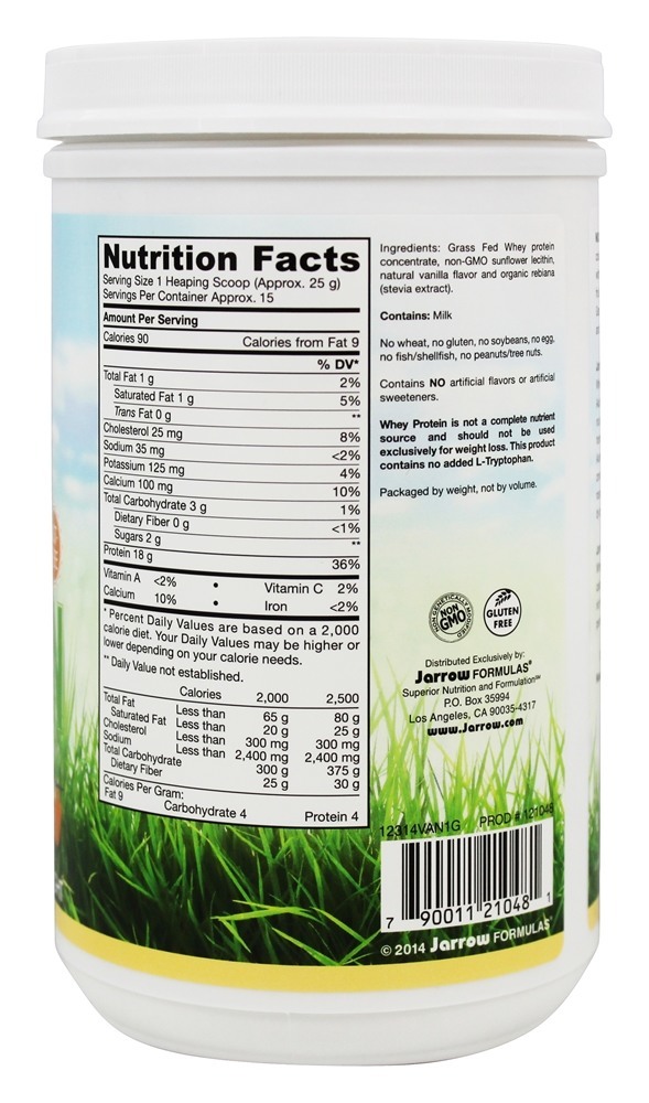 Comprar Soro de leite coalhado Proteína Grama Alimentado Baunilha - 13 oz. Jarrow Formulas - Imagem 2