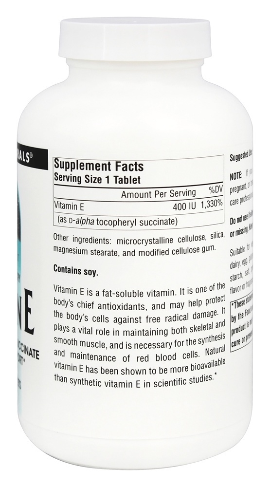 Comprar Vitamina E 400 UI - 250 Tablets Source Naturals - Imagem 2