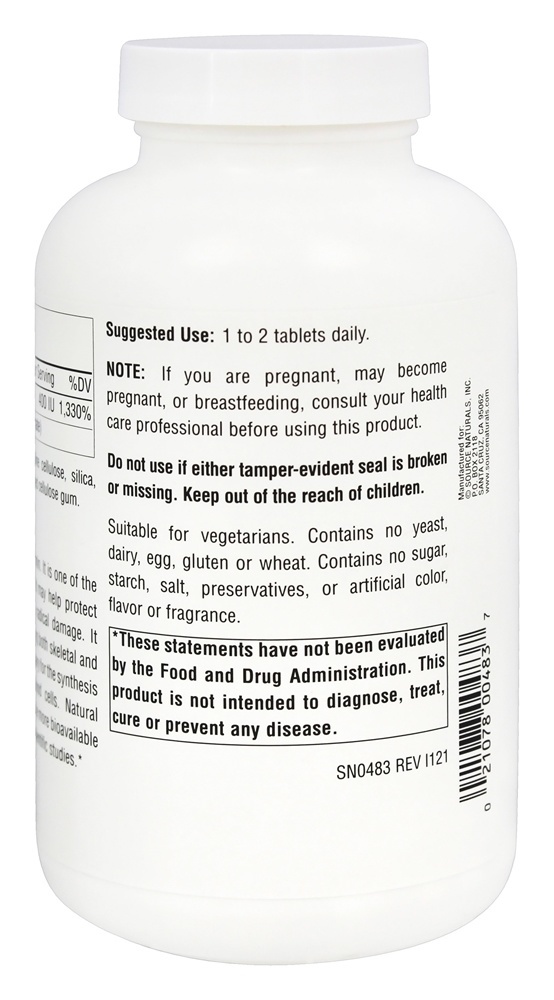 Comprar Vitamina E 400 UI - 250 Tablets Source Naturals - Imagem 3