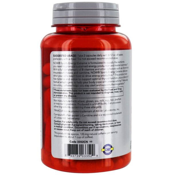 Comprar NOW Sports Energy Extreme - 90 Cápsula (s) vegetal (s) NOW Foods - Imagem 4