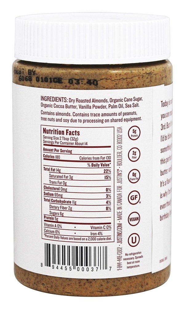 Comprar Baunilha De Manteiga De Amêndoa - 16 oz. Justin's Nut Butter - Imagem 2