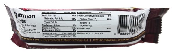Comprar Barra de proteína de barras de busca caixa framboesa de Chocolate branco - 12 Barras Quest Nutrition - Imagem 6