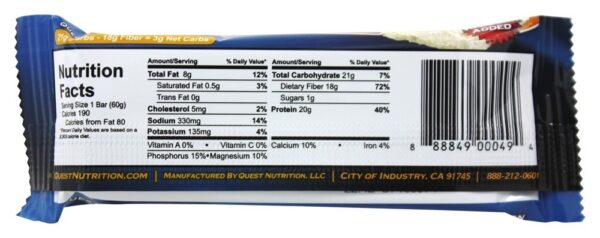 Comprar Barra de Proteína da Quest Bar Bars Box Vanilla Almond Crunch - 12 Barras Quest Nutrition - Imagem 6
