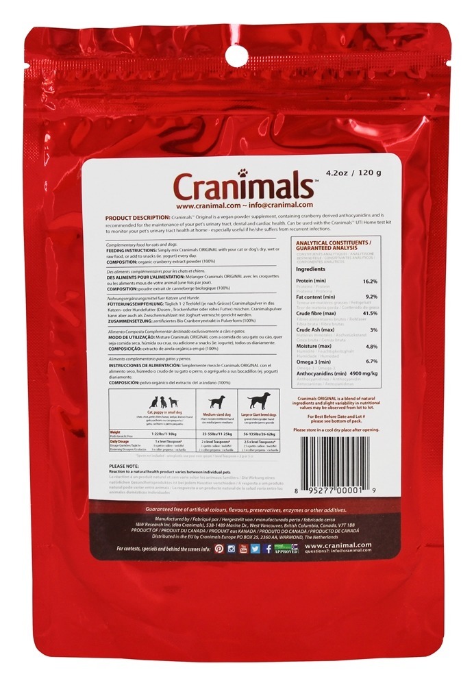 Comprar Suplemento original do animal de estimação do extrato orgânico do arando - 4.2 oz. Cranimals - Imagem 2