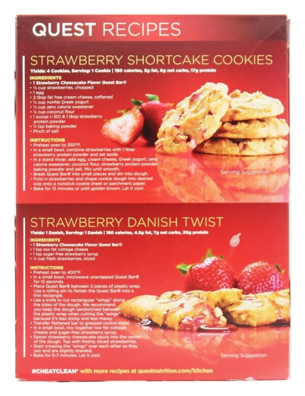 Comprar Quest Bar Barra de Proteína Sabor Cheesecake de Morango - 2.12 oz. Quest Nutrition - Imagem 6