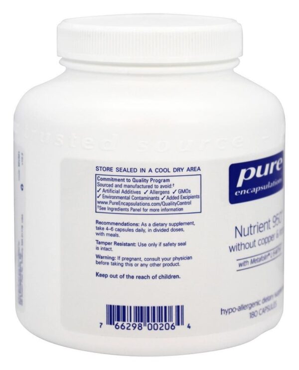 Comprar Nutriente 950 sem cobre e ferro - Cápsulas 180 Pure Encapsulations - Imagem 4