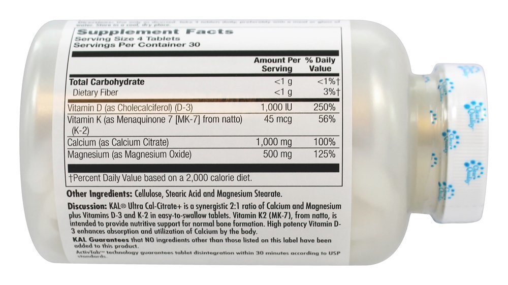 Comprar Ultra Cal-Citrate + - 120 Tablets Kal - Imagem 3
