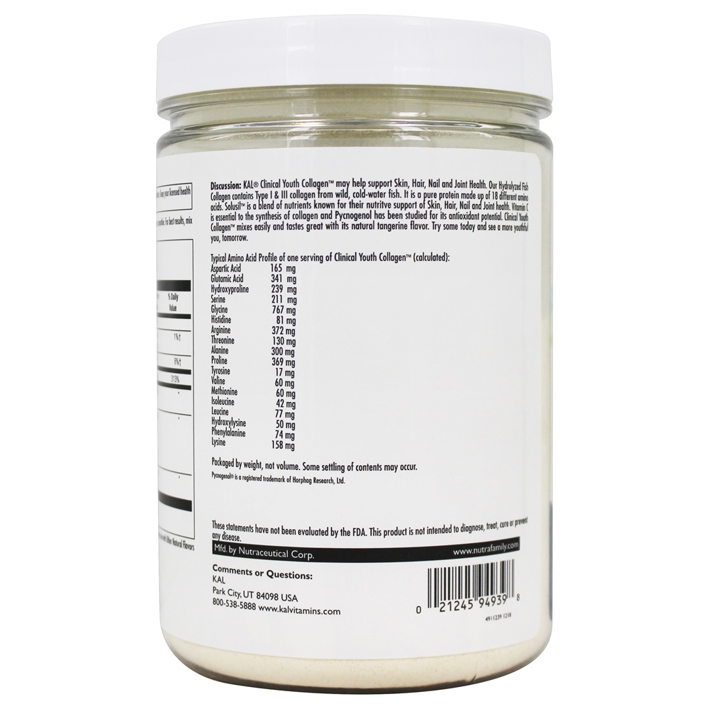Comprar Tangerina em pó para colágeno da juventude clínica - 10.5 oz. Kal - Imagem 3