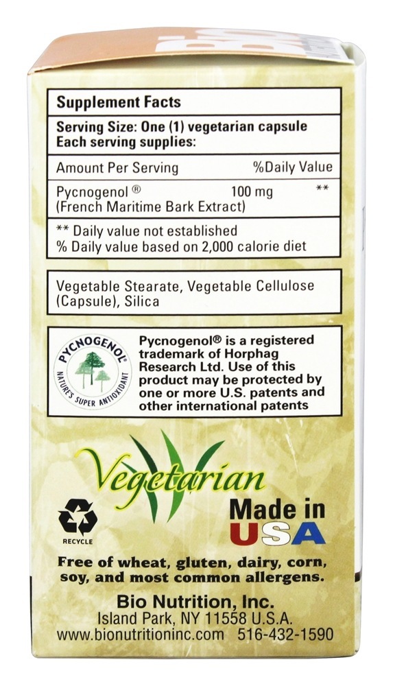 Comprar Pycnogenol 100 mg. - Cápsulas vegetarianas 50 Bio Nutrition - Imagem 2