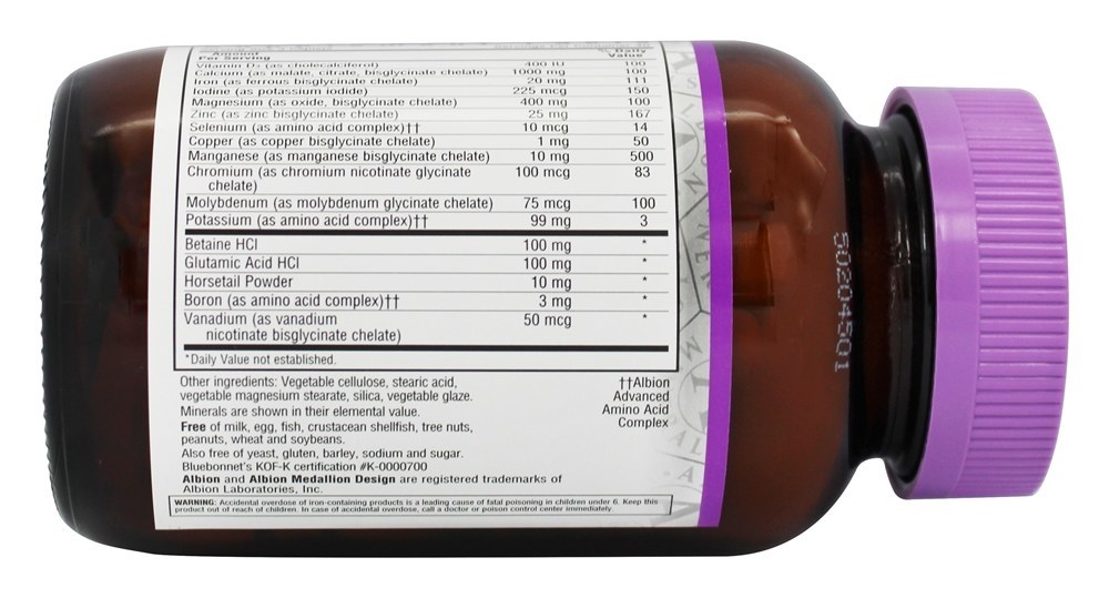 Comprar Multiminerais quelatados - 120 Cápsulas Bluebonnet Nutrition - Imagem 3