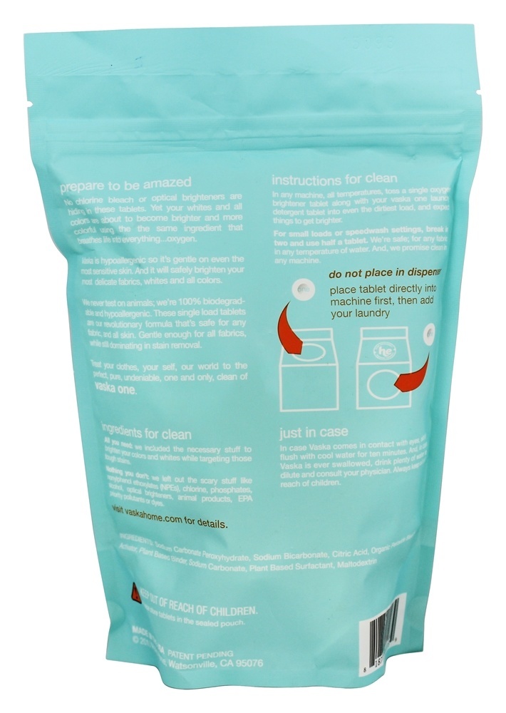 Comprar Vaska Um Oxigênio Branqueador Lavanderia Intensificador Comprimidos - 25 Tablets Vaska Home - Imagem 2