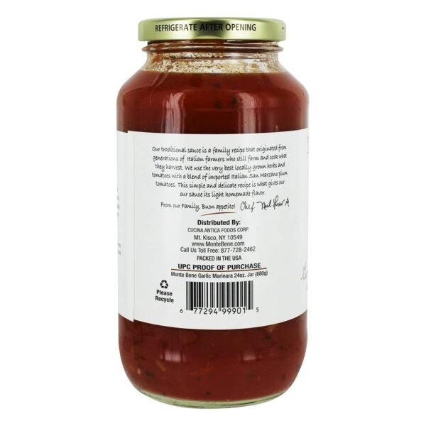 Comprar Molho de Macarrão Sem Glúten Marinara - 24 oz. Monte Bene - Imagem 4