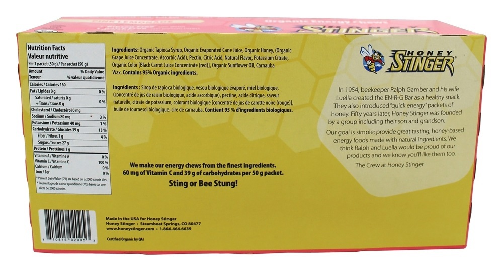 Comprar Energia Orgânica Mastiga Limonada Rosa com Vitamina C - 12 Pacotes (s) Honey Stinger - Imagem 2