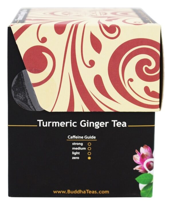 Comprar 100 % Orgânica Herbal Açafrão Ginger Tea - 18 Saquinhos de Chá Buddha Teas - Imagem 4