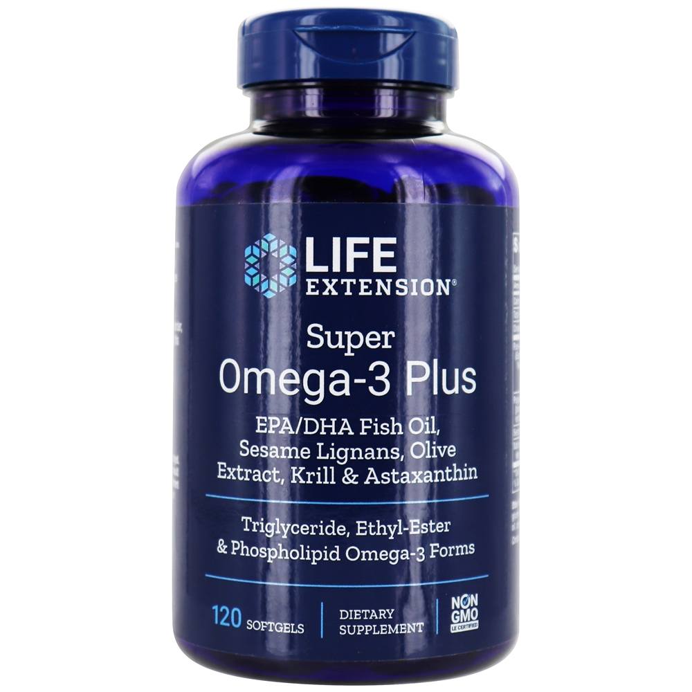 Comprar Super Omega-3 Plus EPA/DHA com Lignanas de Gergelim, Extrato de Oliva, Krill e Astaxantina - 120 Softgels Life Extension