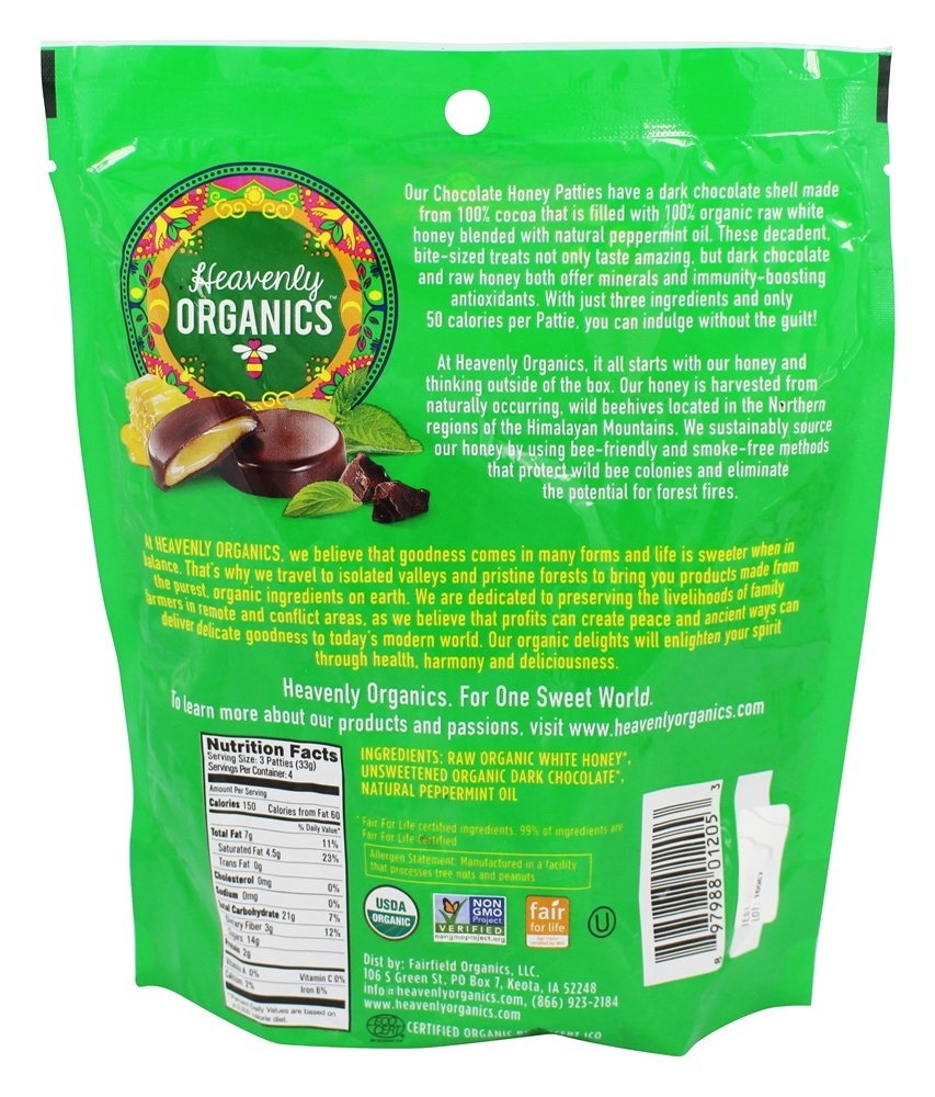 Comprar Mel de Chocolate Rissóis Menta - 12 Peça (s) Heavenly Organics - Imagem 2