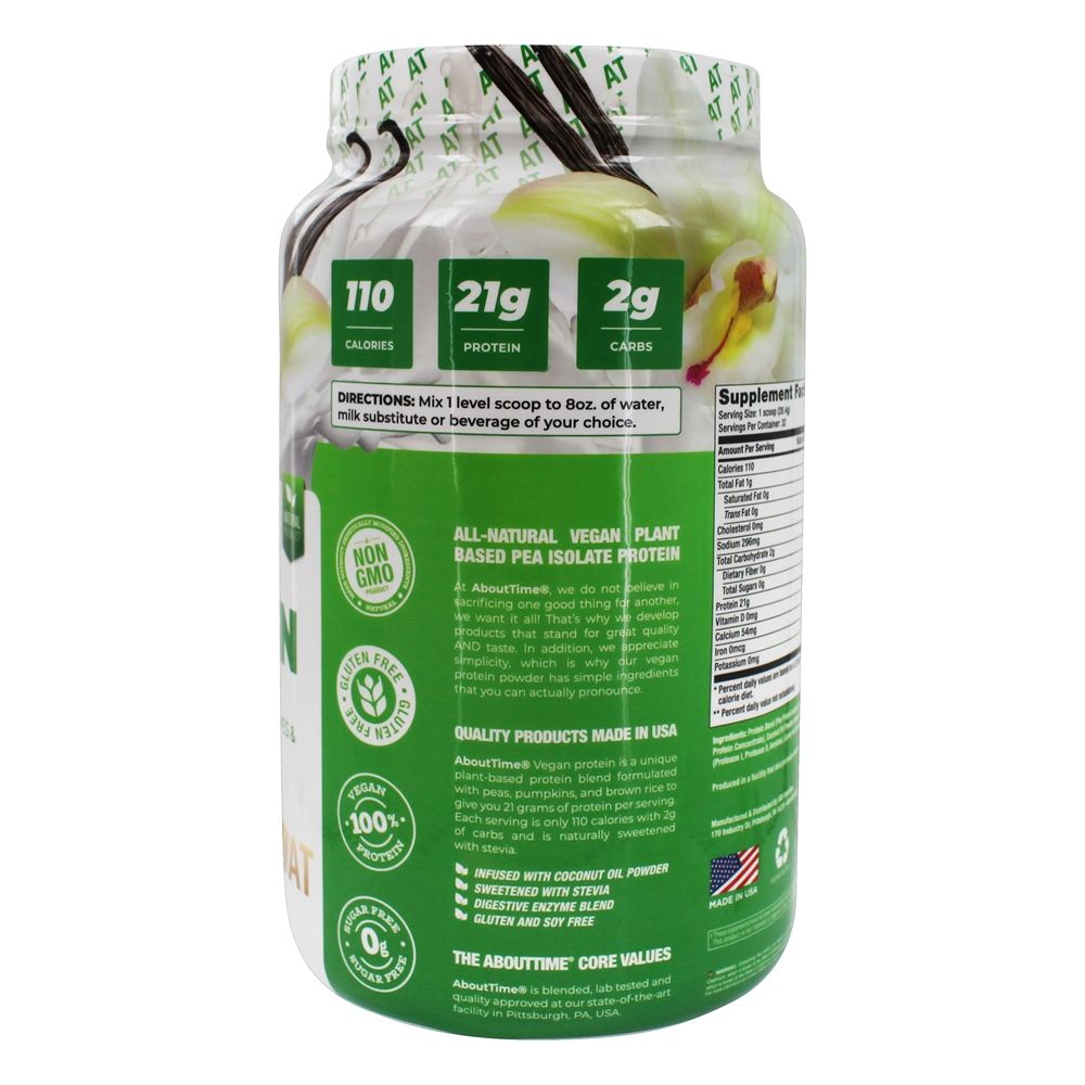 Comprar Baunilha Natural de Proteína Vegana - 2 lbs. About Time - Imagem 3