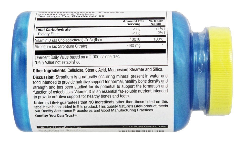 Comprar Estrôncio Plus D3 - 60 Tablets Nature's Life - Imagem 3