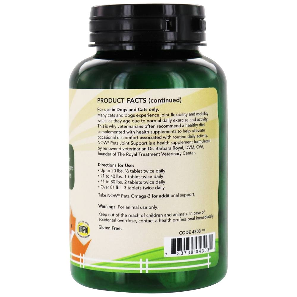 Comprar NOW Pets Apoio conjunto para cães / gatos - 90 comprimidos mastigáveis NOW Foods - Imagem 3