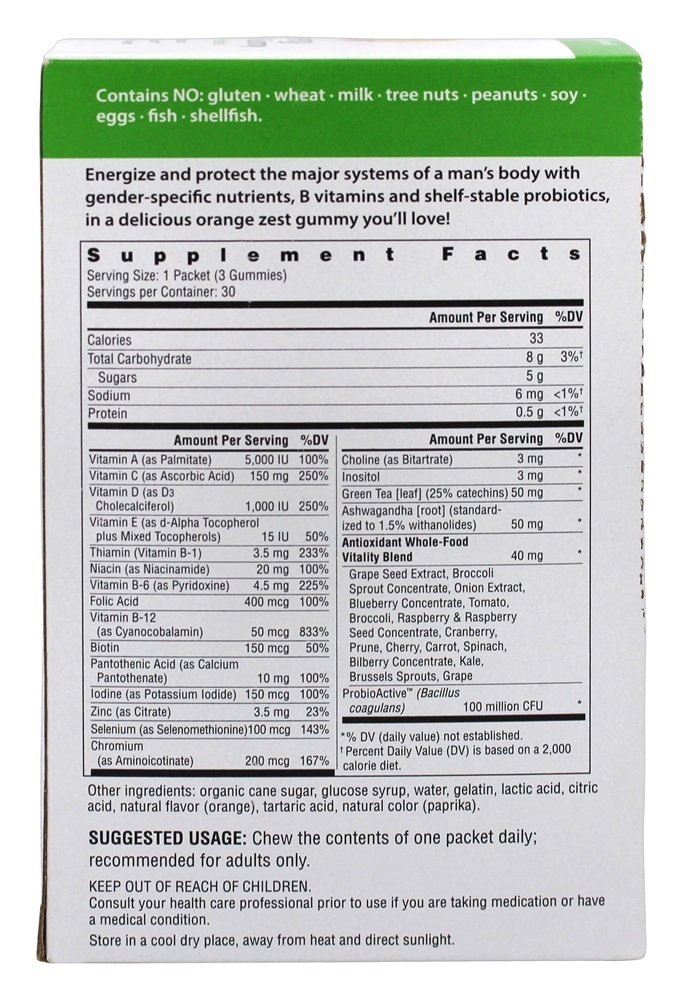 Comprar Homens Energia Multivitamina Gomoso Laranja - 30 Pacotes (s) Rainbow Light - Imagem 2