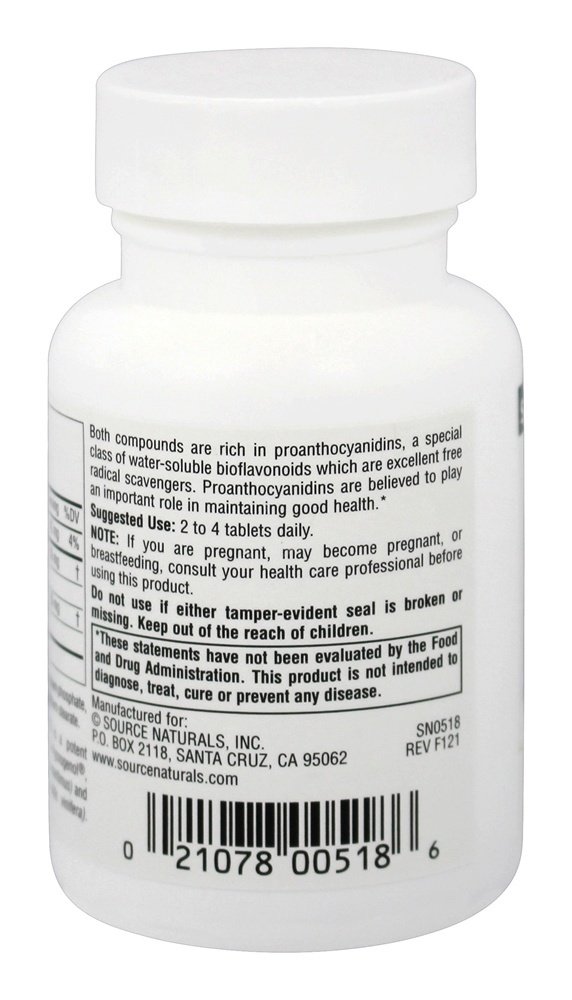 Comprar Pycnogenol & Extrato de Semente de Uva 50 mg. - 60 Tablets Source Naturals - Imagem 3