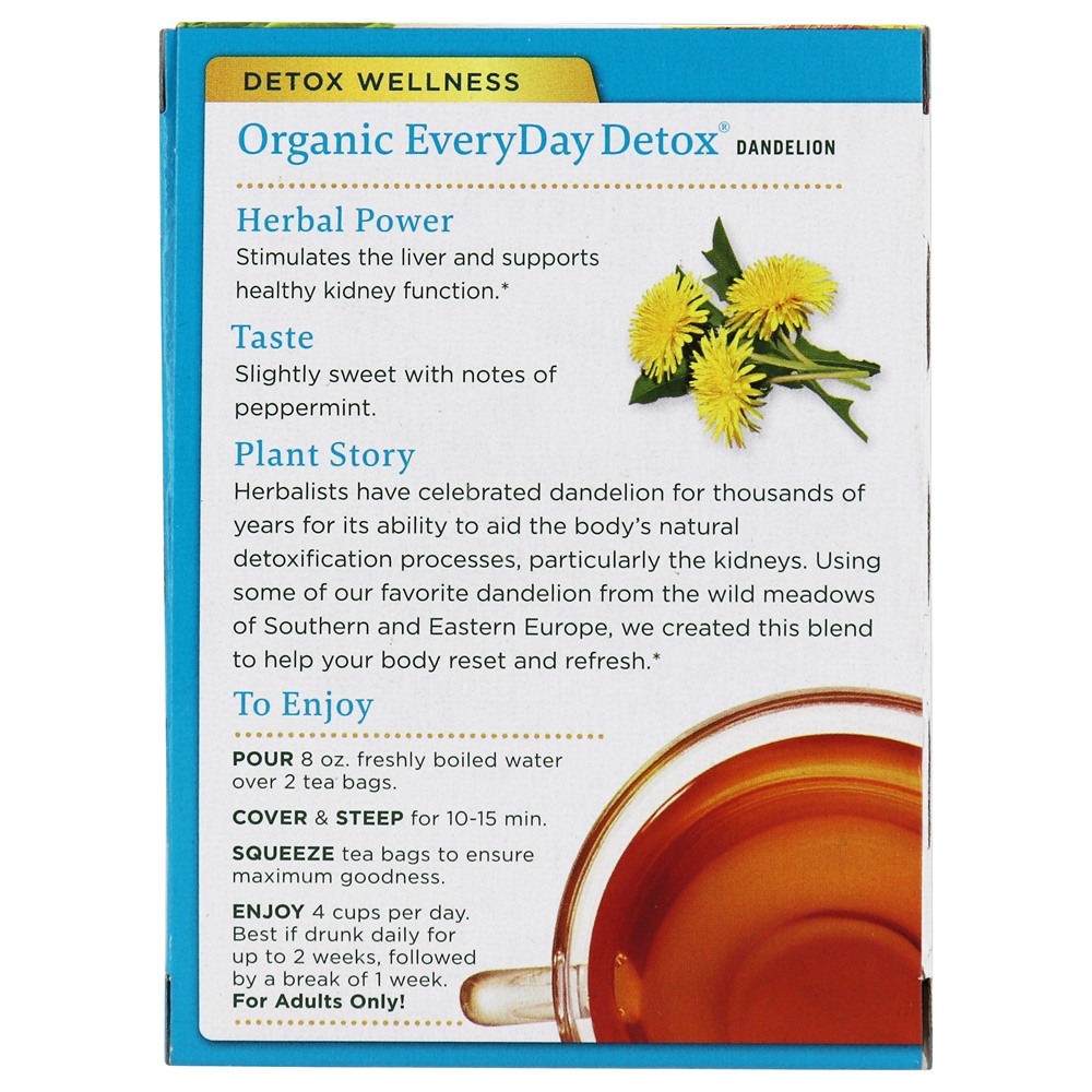 Comprar Orgânica EveryDay Detox Dandelion Herbal Tea - 16 Saquinhos de Chá Traditional Medicinals - Imagem 3