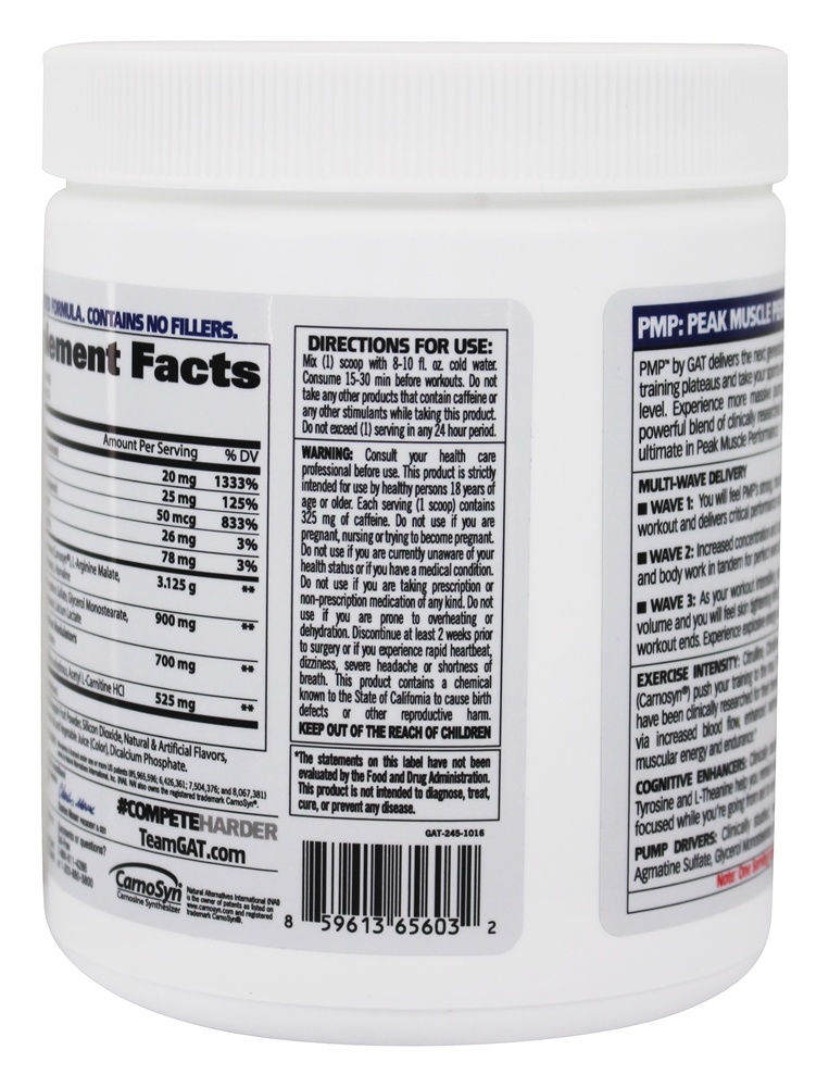 Comprar PMP Pico Músculo Atuação Pré-Exercício Framboesa Limonada - 9 oz. GAT - Imagem 3