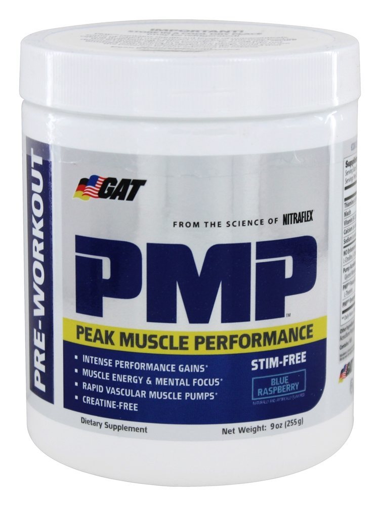 Comprar PMP pico desempenho muscular pré-treino sem framboesa azul Stim-Free - 9 oz. GAT