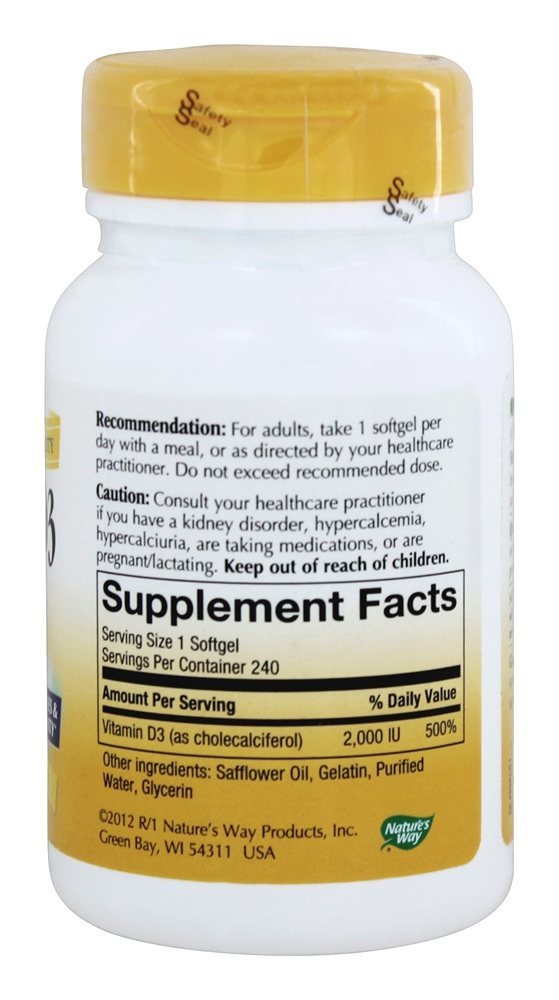 Comprar Vitamina D3 2000 UI - 240 Softgels Nature's Way - Imagem 2