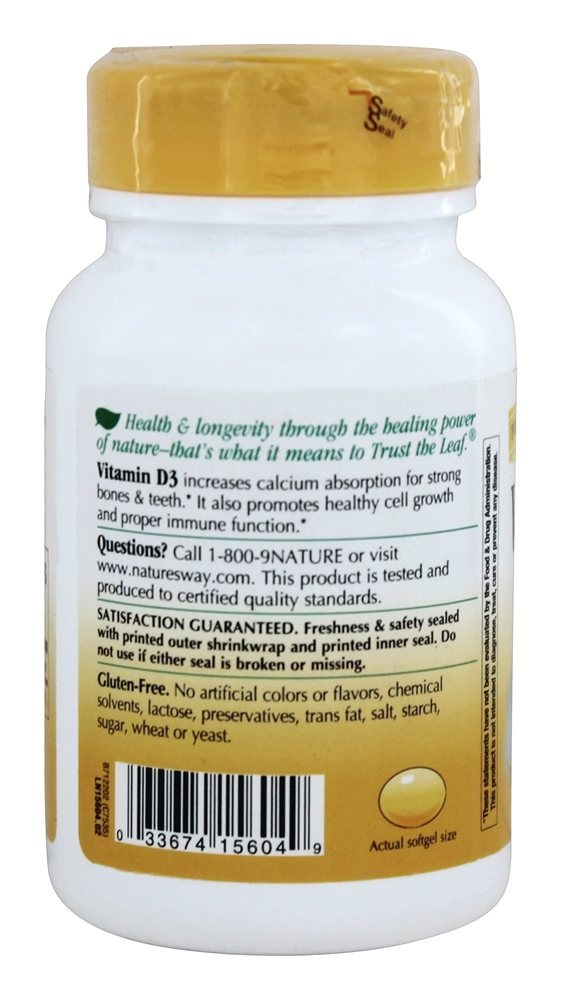 Comprar Vitamina D3 2000 UI - 240 Softgels Nature's Way - Imagem 3