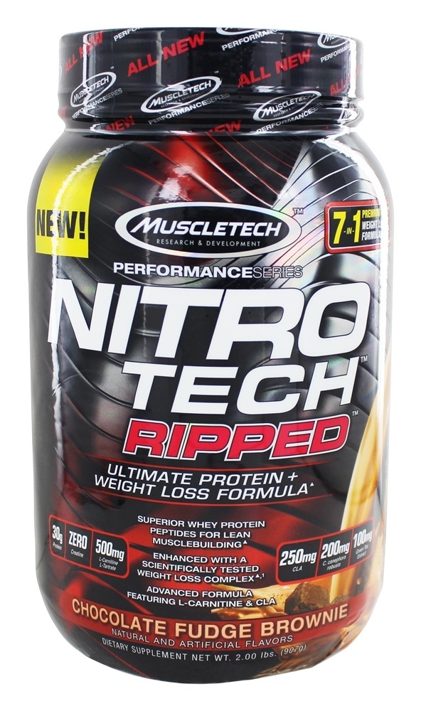 Comprar Nitro-Tech rasgou a série de desempenho Chocolate Brownie Fudge - 2 lbs. Muscletech Products