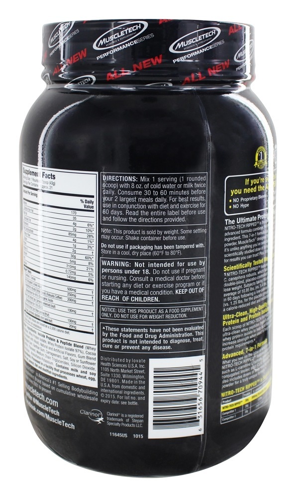Comprar Nitro-Tech rasgou a série de desempenho Chocolate Brownie Fudge - 2 lbs. Muscletech Products - Imagem 3