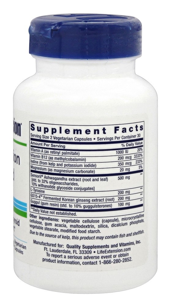 Comprar Tireoide Tripla Ação - Cápsulas vegetarianas 60 Life Extension - Imagem 2