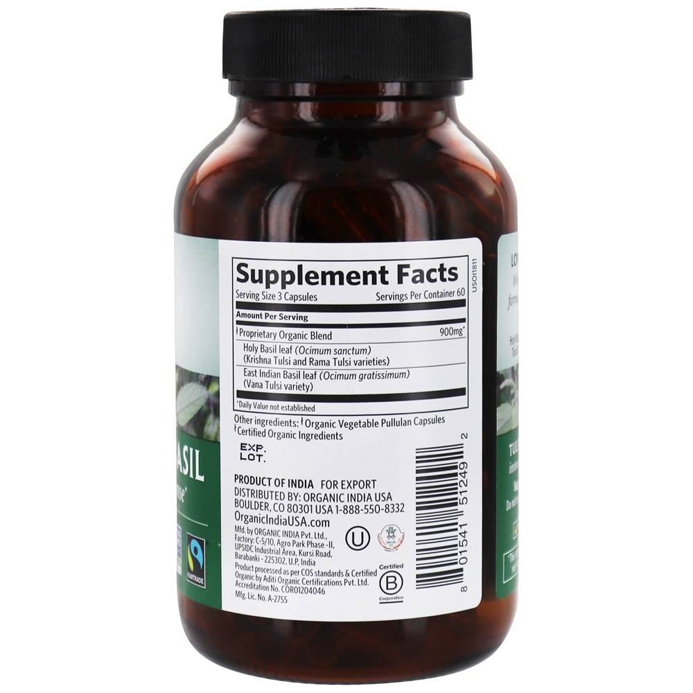 Comprar Tulsi-Holy Basil orgânico - Cápsulas vegetarianas 180 Organic India - Imagem 2