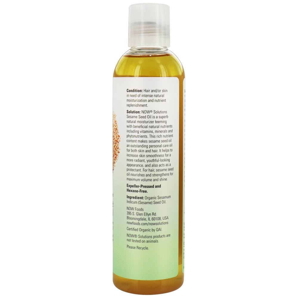 Comprar NOW Solutions Óleo de Semente de Gergelim Orgânico - 8 fl. oz. NOW Foods - Imagem 2