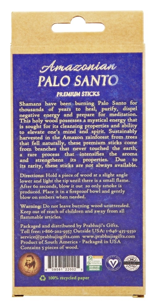 Comprar Prêmio Palo Santo Santo Madeira Amazônico - 5 Stick (s) Prabhuji's Gifts - Imagem 2